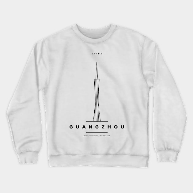 Guangzhou Minimal Black Line Design Crewneck Sweatshirt by kursatunsal